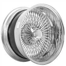 Load image into Gallery viewer, 15X7 REVERSE CHROME 100 SPOKE LOWRIDER WIRE WHEELS – Single Wheel