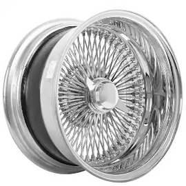 13X7 REVERSE CHROME 100 SPOKE LOWRIDER WIRE WHEELS – Set of 4